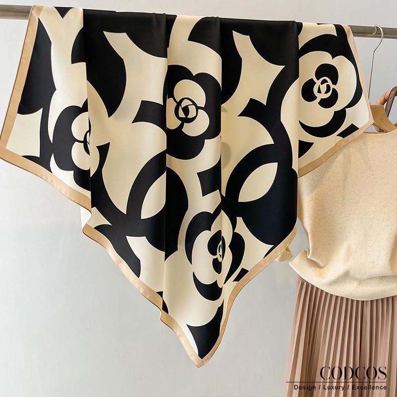 Women's Square Silk Like Head Scarf Large 35 inch Silk Feeling Hair Wrapping Satin Scarves for Sleeping Bandanas
