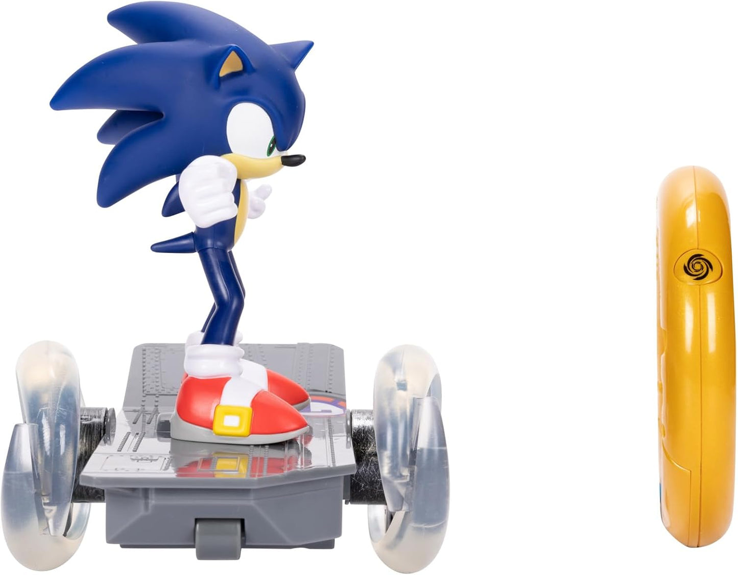 JAKKS Pacific Sonic The Hedgehog Speed RC Skateboard Vehicle with Gold Ring Controller – Light Up Wheels & 360 Spins, Turbo Mode for Extra Boost, 2.4GHz, 100FT Range
