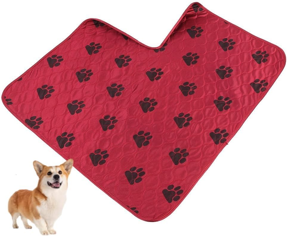 Reusable Dog Pee Pads, Reusable Puppy Pads Washable Pee Pads for Dogs Waterproof Training Pads for Dogs, Dog Pee Pad Urine Mat for Pet Dogs Cats(80*90cm-Red)
