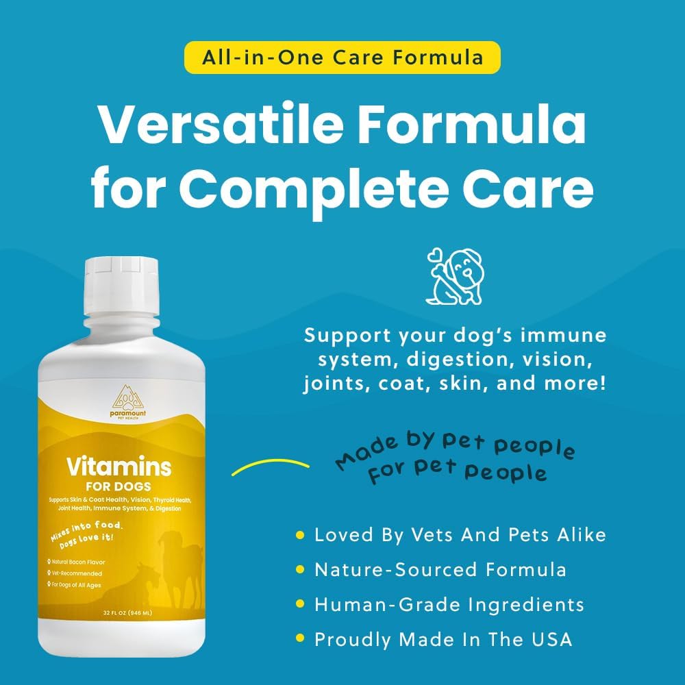Large Dog Vitality Bundle: Liquid Glucosamine & Vitamins for Joint Health and Wellness
