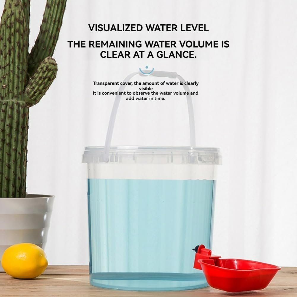 Portable Water Bowl Dispenser for Pets, Pet Water Bowl with 3L/5L Large Capacity, No Electricity Pet Waterer, Transparent Water Tank, Easy Clean Dog Water Dispenser for Home Multi-Pets (5L)