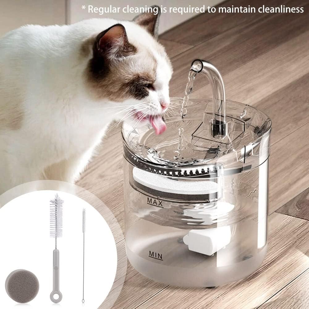 3PCS Cat Water Fountain Brushes & Sponge, Pet Drinking Dispenser Cleaning Kit for Pet Dog Cat Water Fountain Feeder Cup Bowl