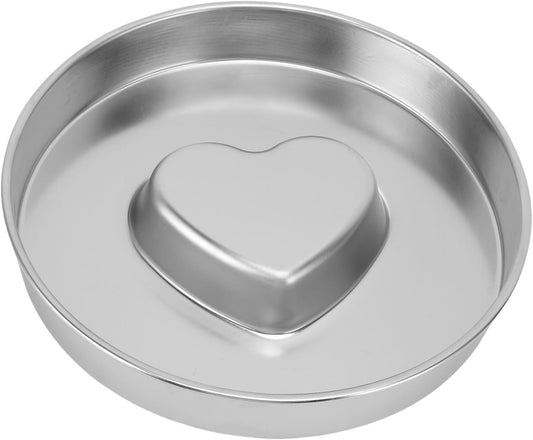 Pssopp Pet Slower Food Feeding Bowls, Stainless Steel Heart Shaped Maze Dog Feeder for Large Medium Small Breeds Pets Slow Down Eating