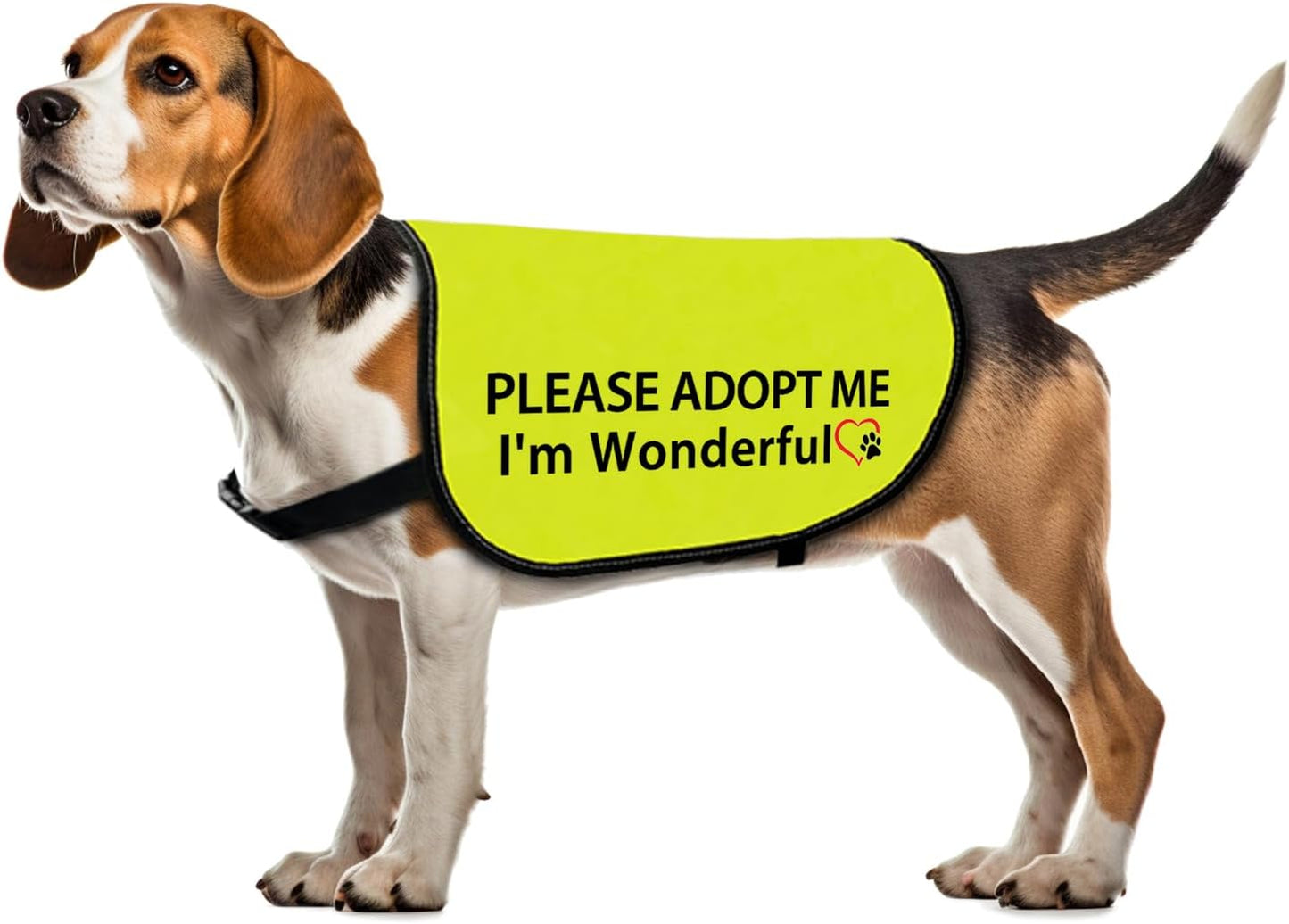 Adoption Dog Jacket Vest Please Adopt Me I Am Wonderful Dog Harness High Visibility Rescue Slogan Vest (I'm Wonderful-Medium)