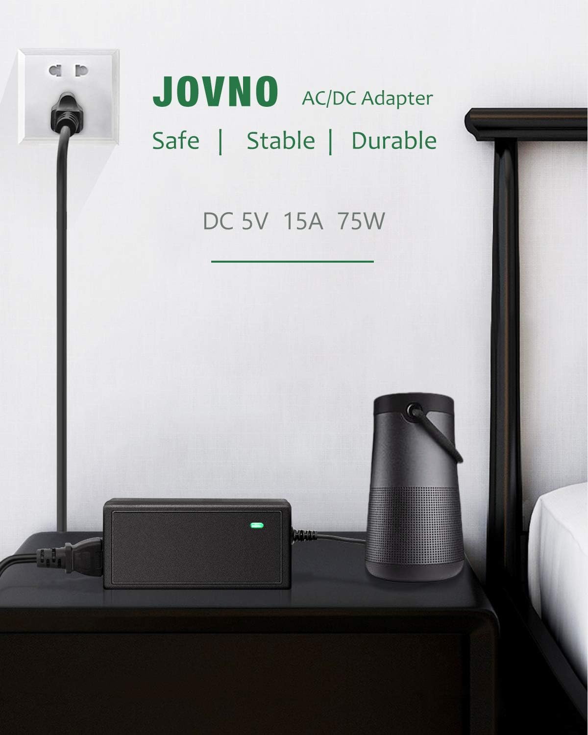 DC Power Cord 5V Power Supply 15A AC Adapter 100-240V to 5V DC Power Supply 5 Volt 10A 8A 6A 5A RGB LED Driver Barrel Plug 5.5x2.5mm for Christmas Lights WS2812B WS2811 WS2813 SK6812 LED Strip Light