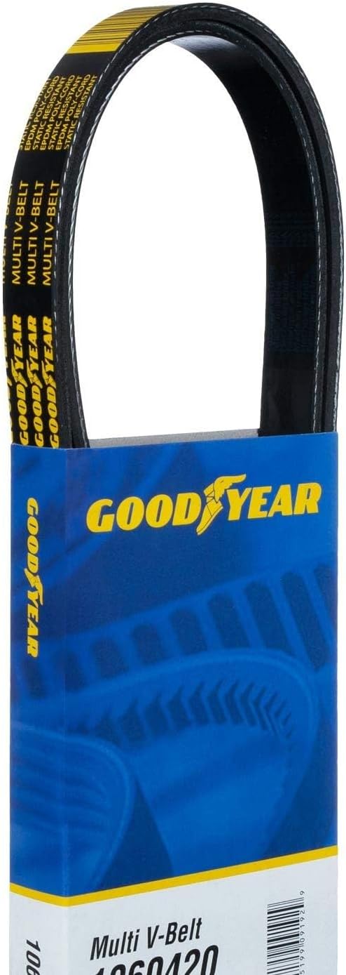 Goodyear Belts 1060435 Serpentine Belt, 6-Rib, 43.5" Length for 1967-2023 for 1997-1999 Acura & 2012-2016 Audi & 1981-1988 Autocar & 2009-2012 B