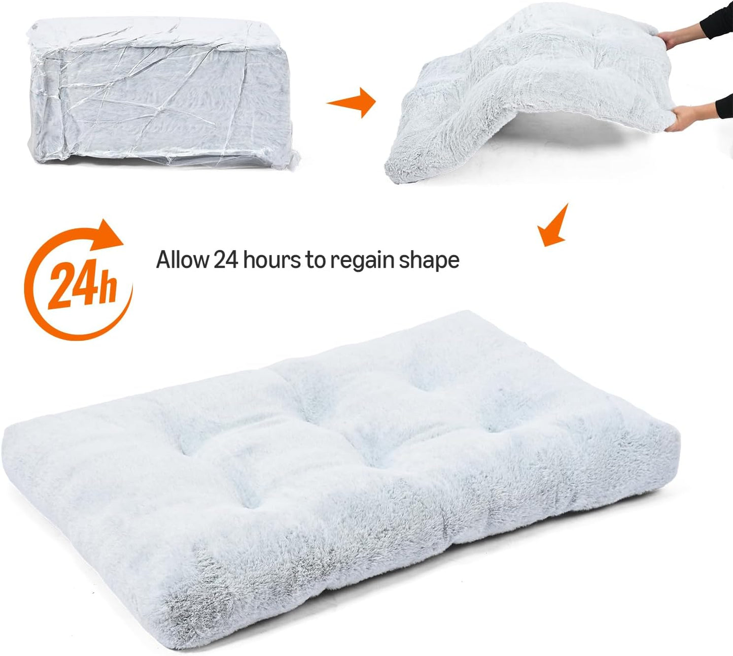 Amazon Basics Large Dog Bed for Crate, Washable Large Dog Mat for Pet Kennel, Anti-Slip, 42x28x4 Inches