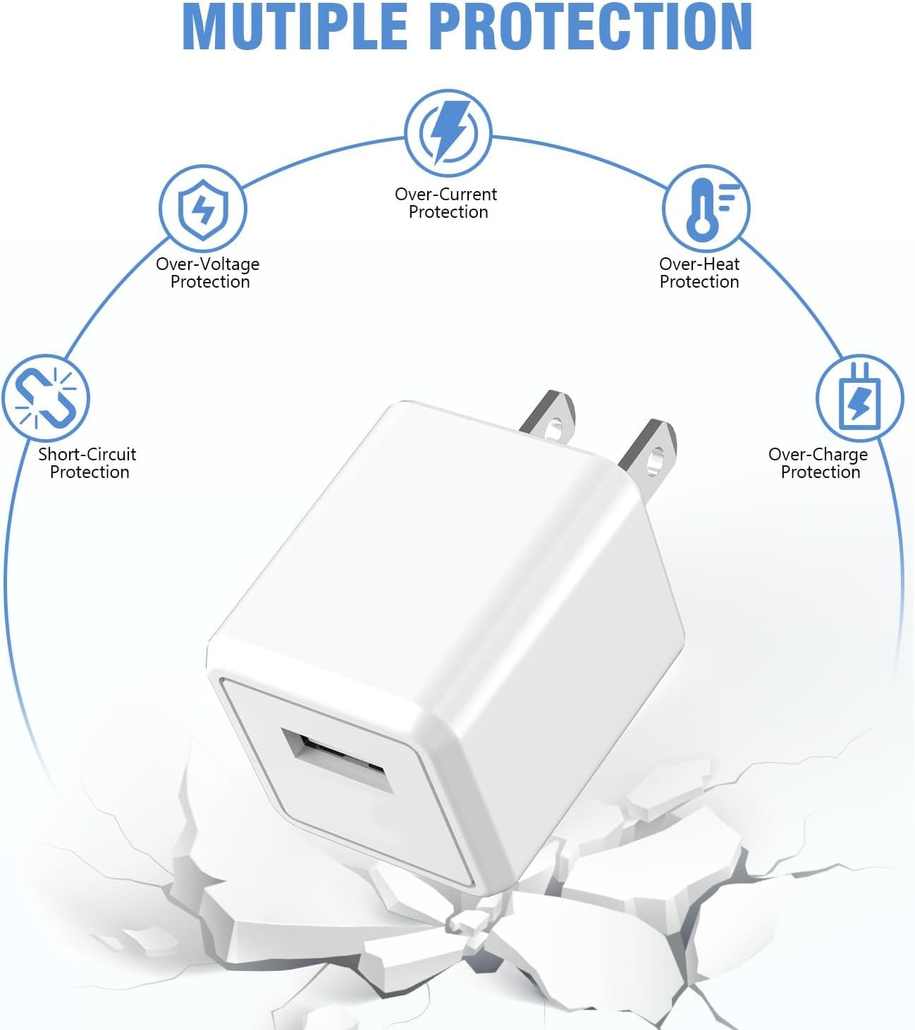 iPhone Charger,2Pack 6FT USB Wall Charger Fast Charging USB Cable Charging Cube Travel Plug Block with 6Foot Fast Cuble Lightning Cable Cord for iPhone 14 13 12 11 Pro Max XS XR X 8 7 SE2022 iPad