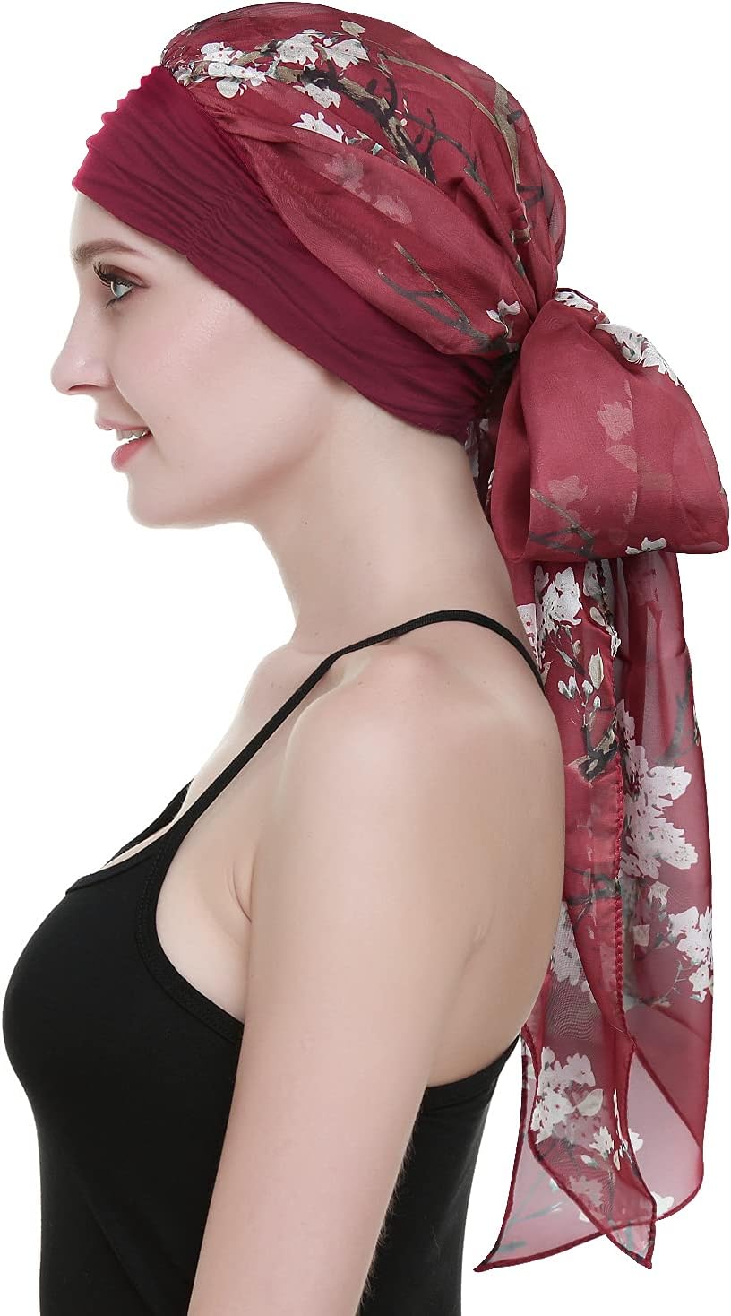 Chemo Headwear Turbans for Women Long Hair Head Scarf Headwraps Cancer Hats