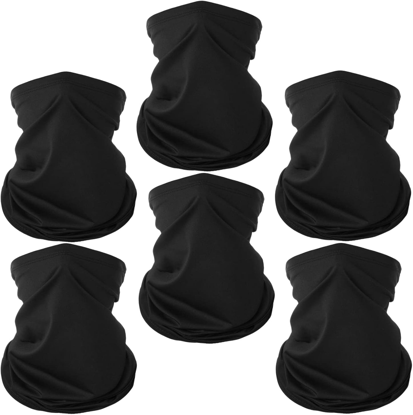 6 Pack Neck Gaiter Balaclava Bandana Gator Face Mask Scart Cover Breathable Sun Protection Headwear for Men Women