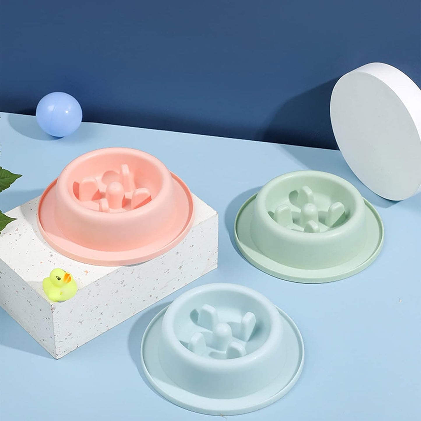 Slow Feeder Dog Bowls Fun Puzzle Feeding Bowl Interactive Puppy Round Bowls Safe Healthy Skid Design Dog Slow Feeder Bowl Small Puppy Slow Feeder Dog Bowls Small Breed Wet, Pink
