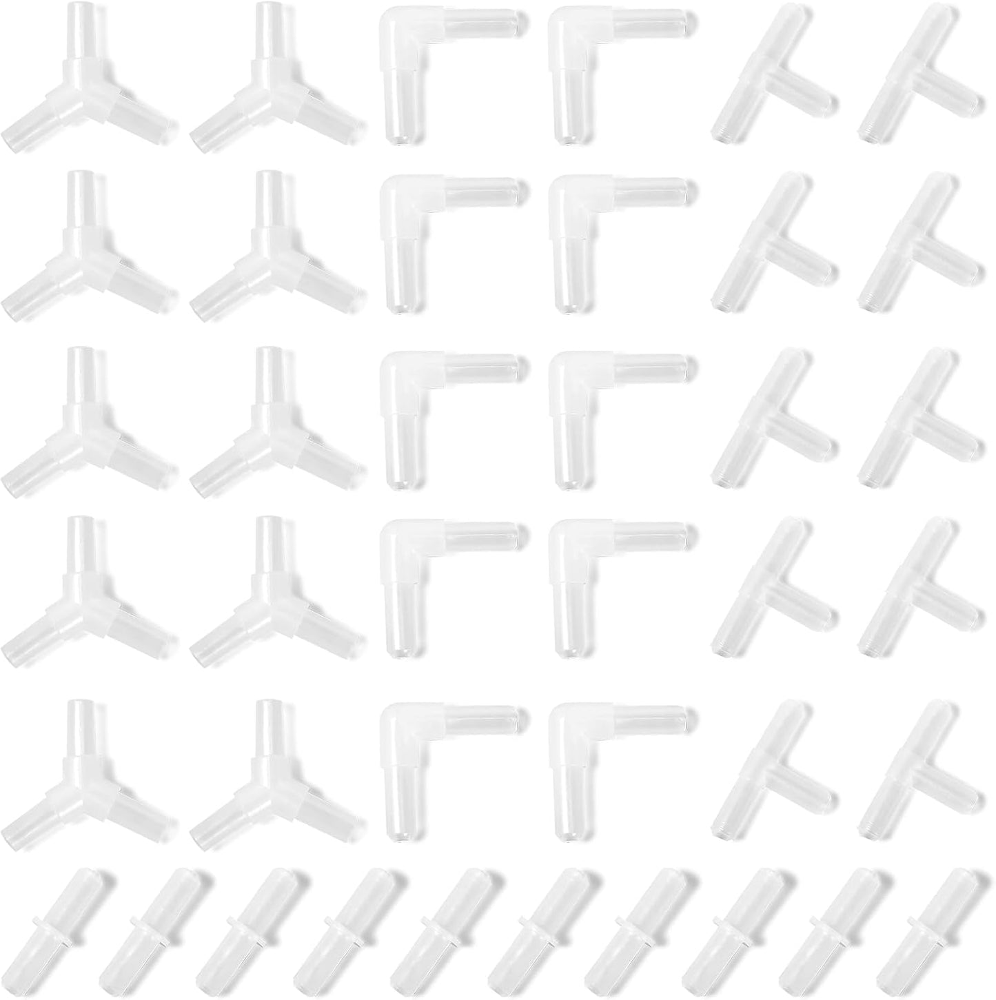 AQUANEAT Aquarium Airline Tubing Connector, Fish Tank Air Pump Connector, Plastic, 40Pcs
