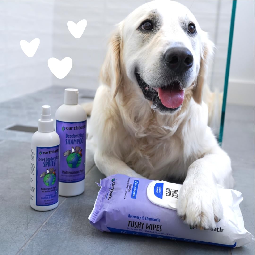 earthbath, Mediterranean Magic 3-in-1 Dog & Puppy Deodorizing Spritz - Dog Odor Eliminator for Strong Odor, Cruelty-Free Dog Cologne, Dog Wash Spray, Made in USA, Dog Bathing Supplies - 8 Oz (1 Pack)