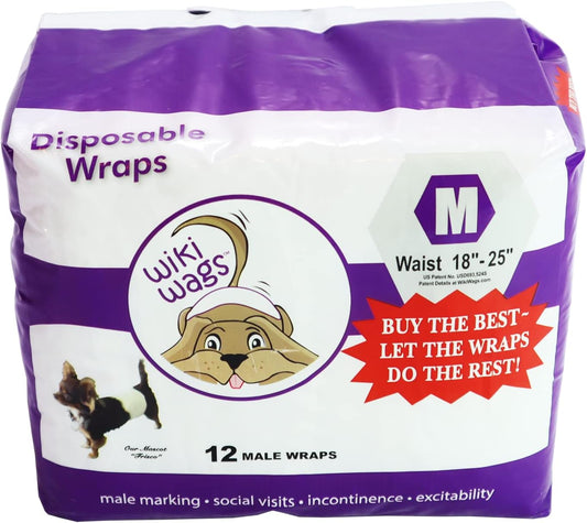 Disposable Dog Wraps | Leak Proof Dog Diaper for Male Marking and Incontinence, Medium