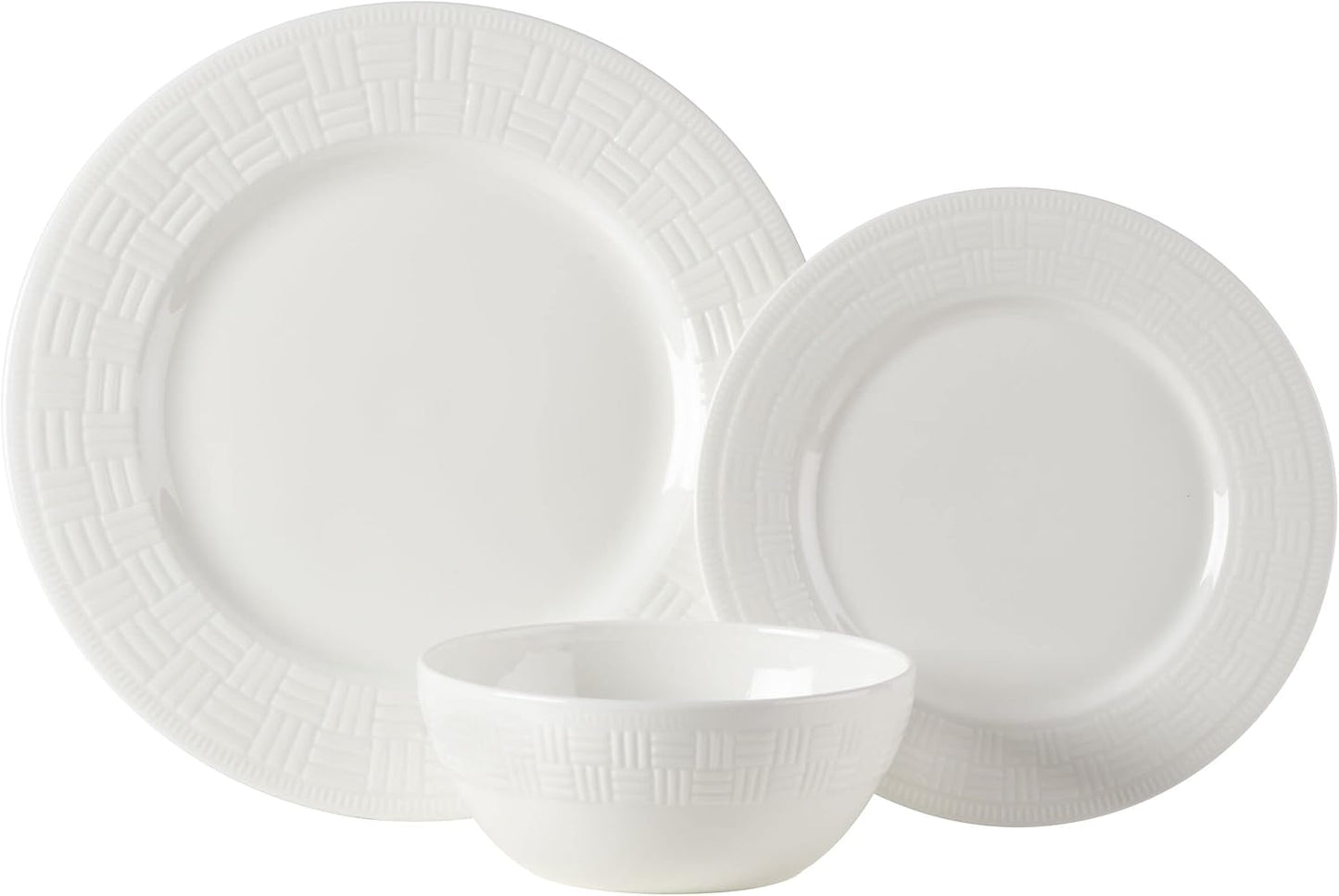 Mikasa Ashlyn Vegan Bone China Chip Resistant 12 Piece Dinnerware Set, Service for 4