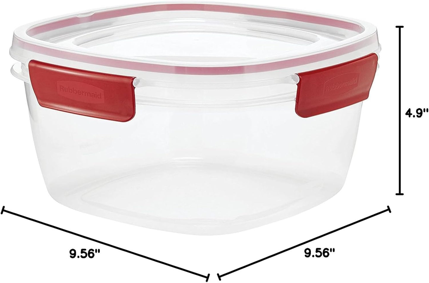 Rubbermaid Easy Find Lids 14-Cup Food Storage Container, Clear with Red Tabs