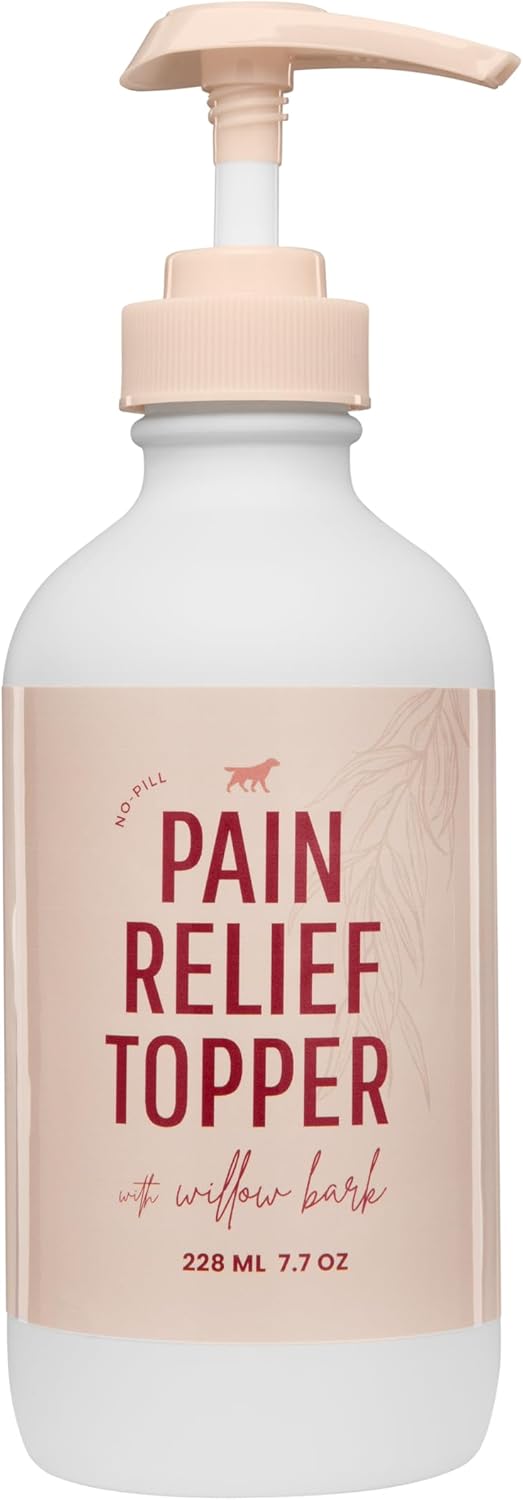 Lanana Creek Farms® Pet Pain Relief Topper with Pump - 7.7 Ounces | Tablet-Free Aspirin Food Topper | Safe, Reliable, Innovative | Fast Relief for Your Pet | Made in The USA