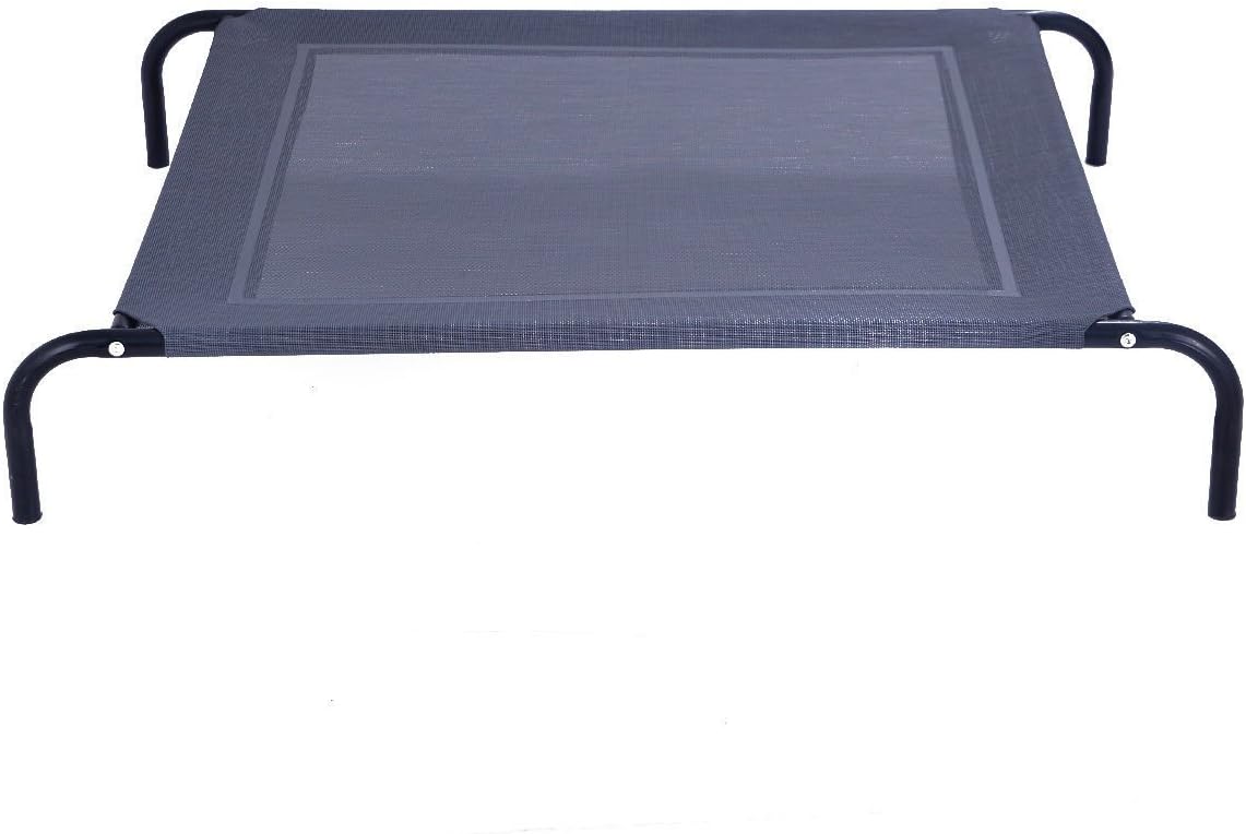 Giantex Elevated Pet Bed for Medium Large Dogs, Keep Pets Cool, Portable Raised Pet Cot Indoor Outdoor Camping, Waterproof Breathable Mat Steel Frame, Easy Assembly (Large)