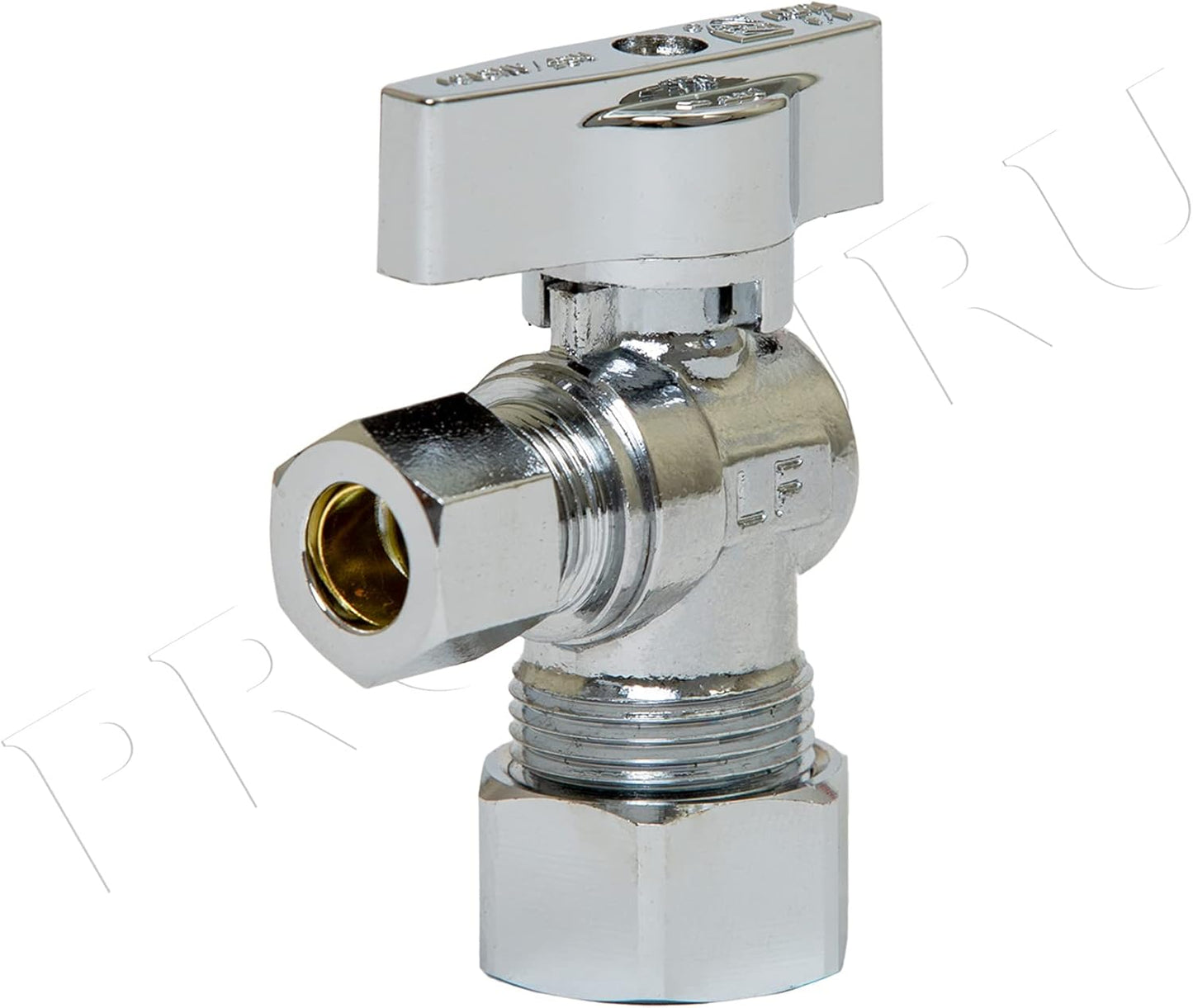 [10-Pack] PROCURU Heavy Duty Angle Stop Valve 1/2" Nominal (5/8" OD) Compression x 3/8" OD, 1/4-Turn Operation (PCAS12-10P)