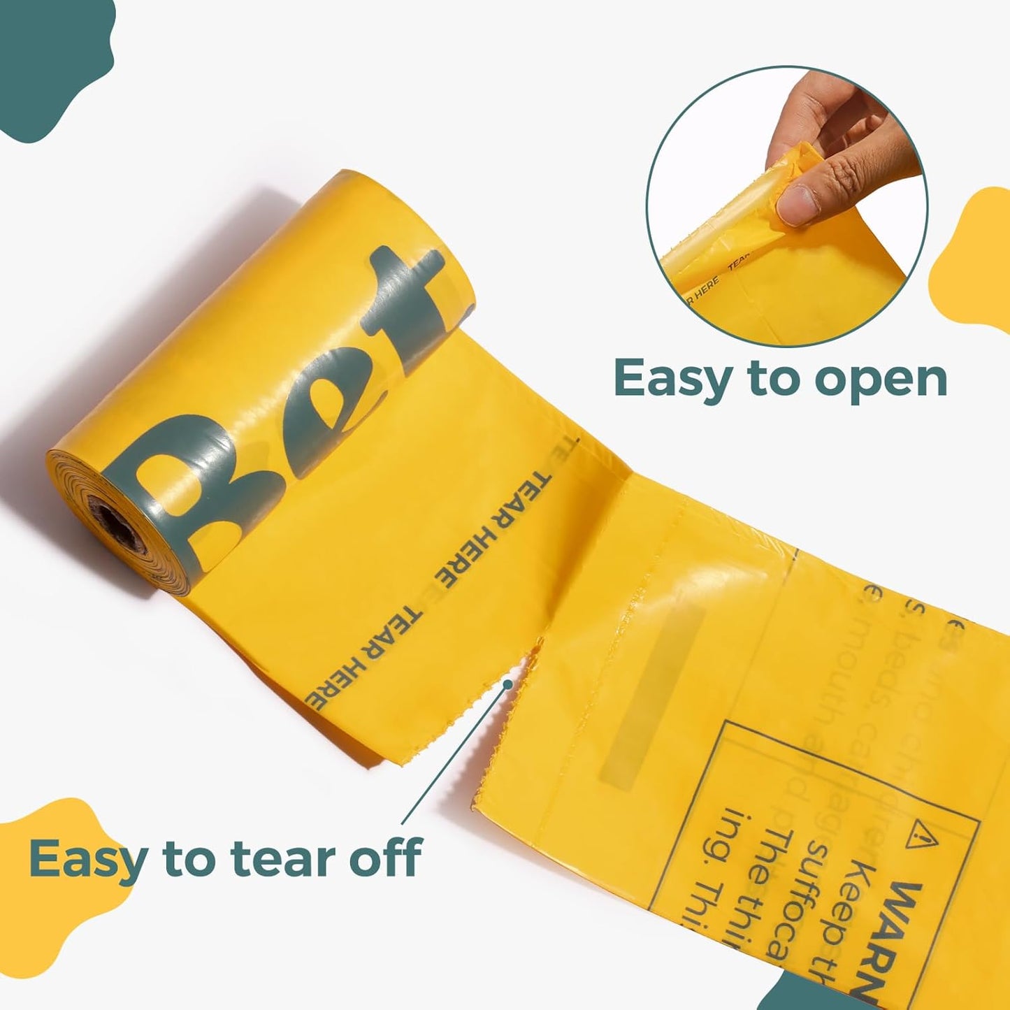 Dog Poop Bags Rolls Extra thick and Guaranteed Leak Proof Poop Bags for Dogs,270 Count 18 Rolls,Unscented,Cornstarch Based Doggie Poop Bag for Puppy and Big Dogs