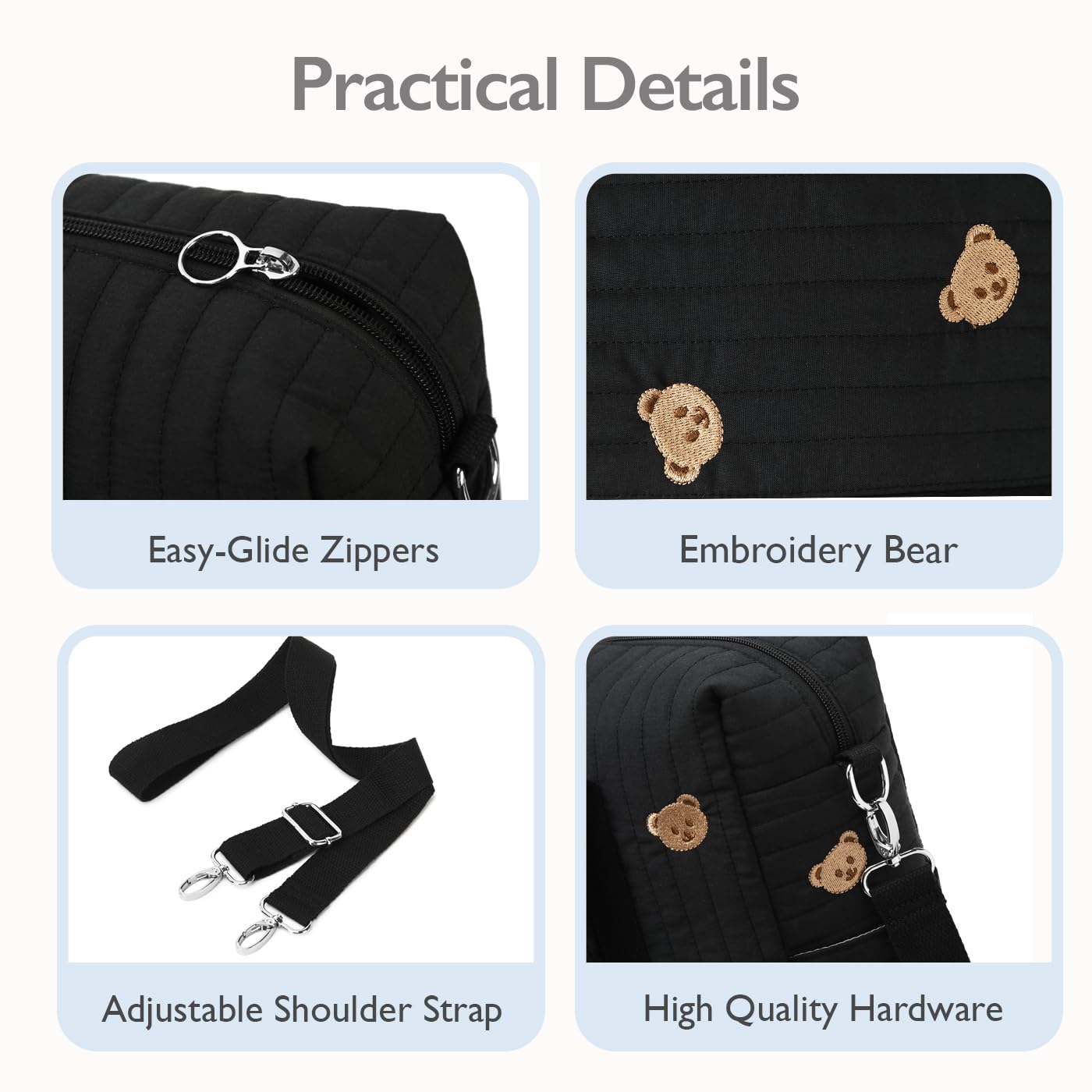 Convertible Diaper Bag Tote with Insulated Pockets and Stroller Hooks for Travel newborn