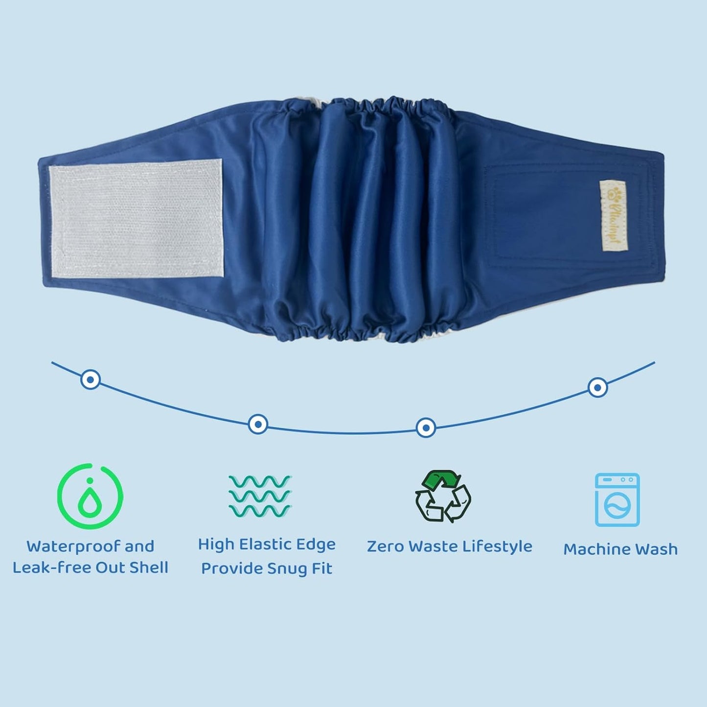 Reusable Dog Diapers Male High Absorbing Belly Band for Male Dogs Washable Belly Bands for Male Dogs 5 Pack (M, 11” - 14” Waist)