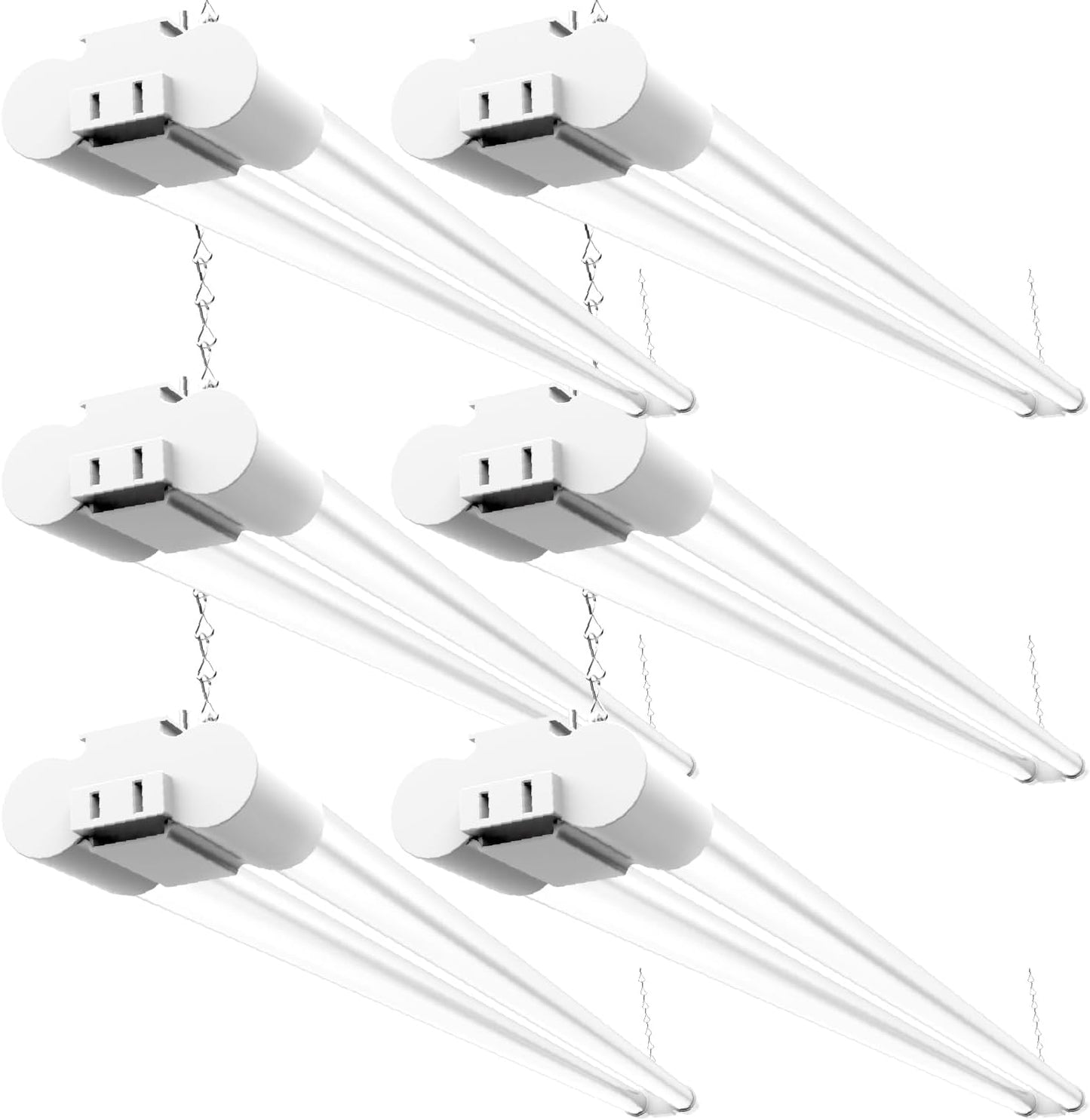 Sunco 6 Pack LED Shop Lights for Workshop 4FT, Linkable Garage Lighting, 4500 LM, 40W (150W Equivalent), 6000K Daylight Deluxe, Surface + Suspension Mount, 48 Inch Integrated Fixture, White