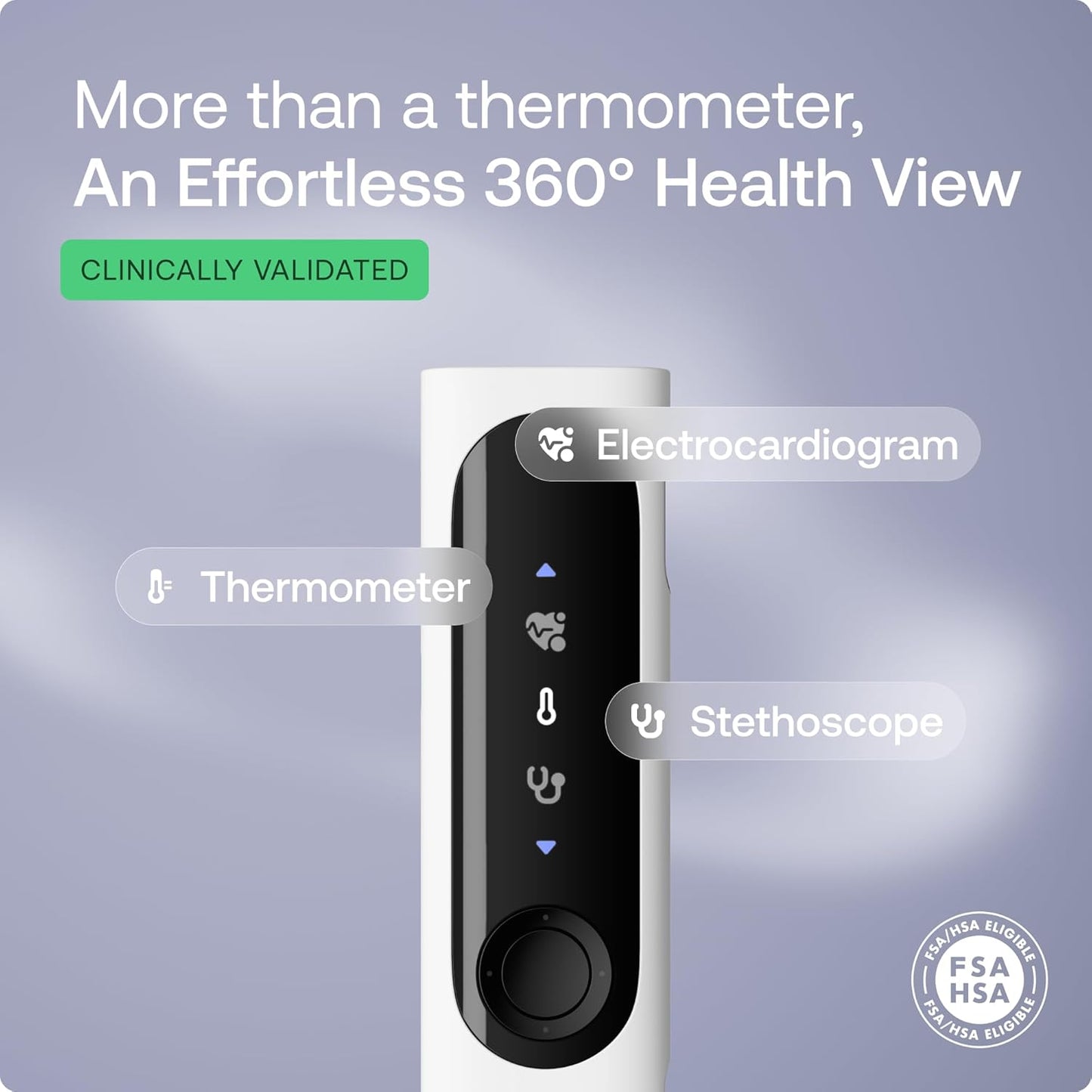 WITHINGS BeamO - Contactless Smart Digital Thermometer, MultiScan Device, ECG Monitor, Digital Stethoscope, Children & Adults, Multi-User, Family Care
