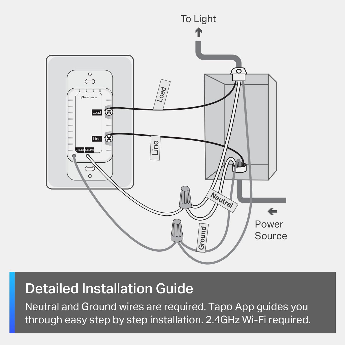 TP-Link Tapo Matter Smart Dimmer Switch: Voice Control w/Siri, Alexa & Google Assistant, UL Certified, Timer & Schedule, Easy Guided Install, Neutral Wire Required, Single Pole, Tapo S505D(2-Pack)