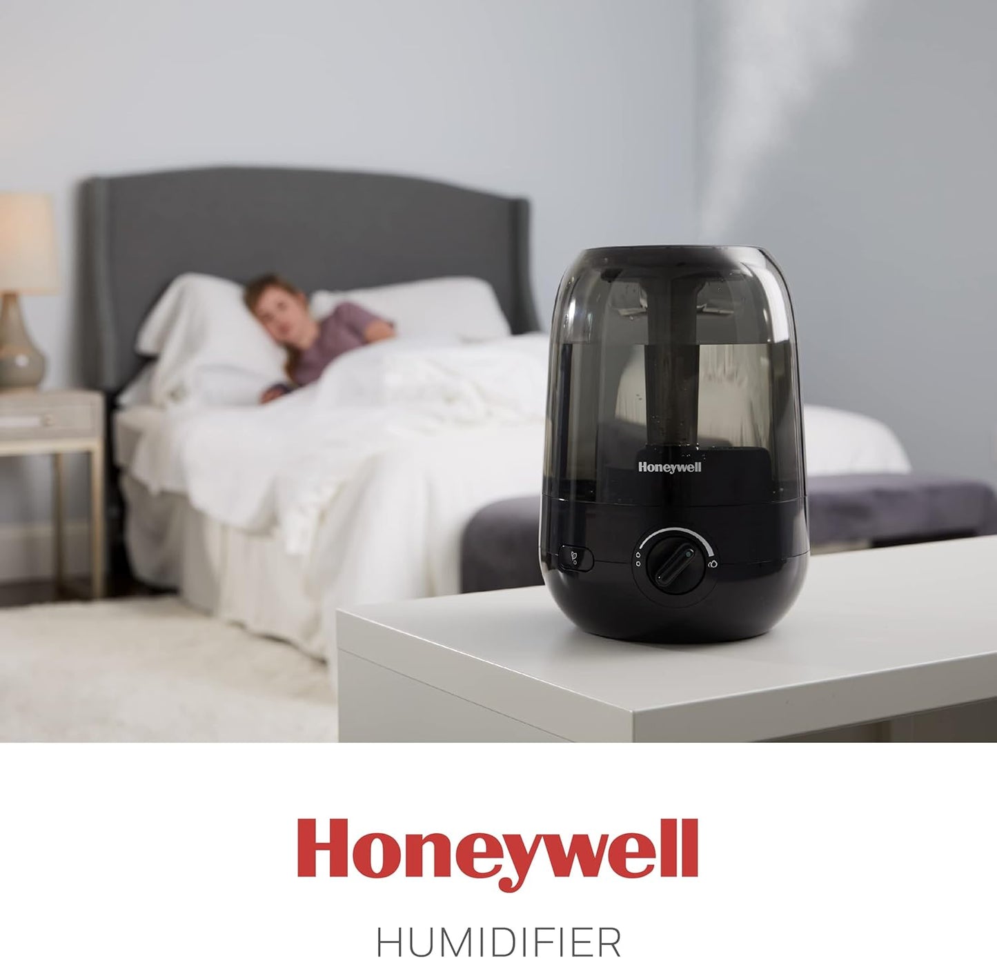 Honeywell Ultra Comfort Cool Mist Humidifier, No Filter, Easy to Fill and Clean, Cleaning Brush Included, Ultra Quiet, Use With Essential Oils for Extra Comfort, Black, HUL545B