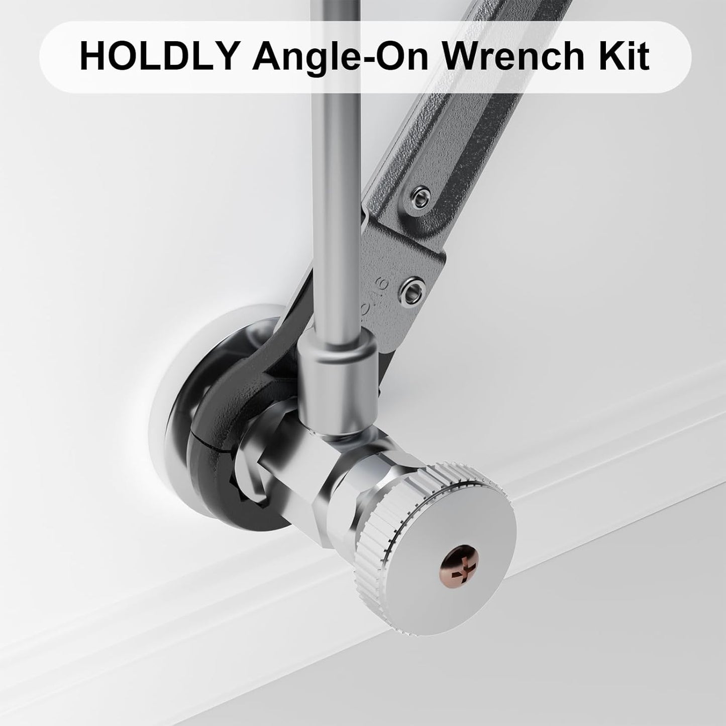 Plumbing Tools Angle Stop Wrench Kit – Adjustable Wrench Professional Plumber Tools for Installing New Compression Angle Stops and Removing Compression Rings-Silver Tool Kit