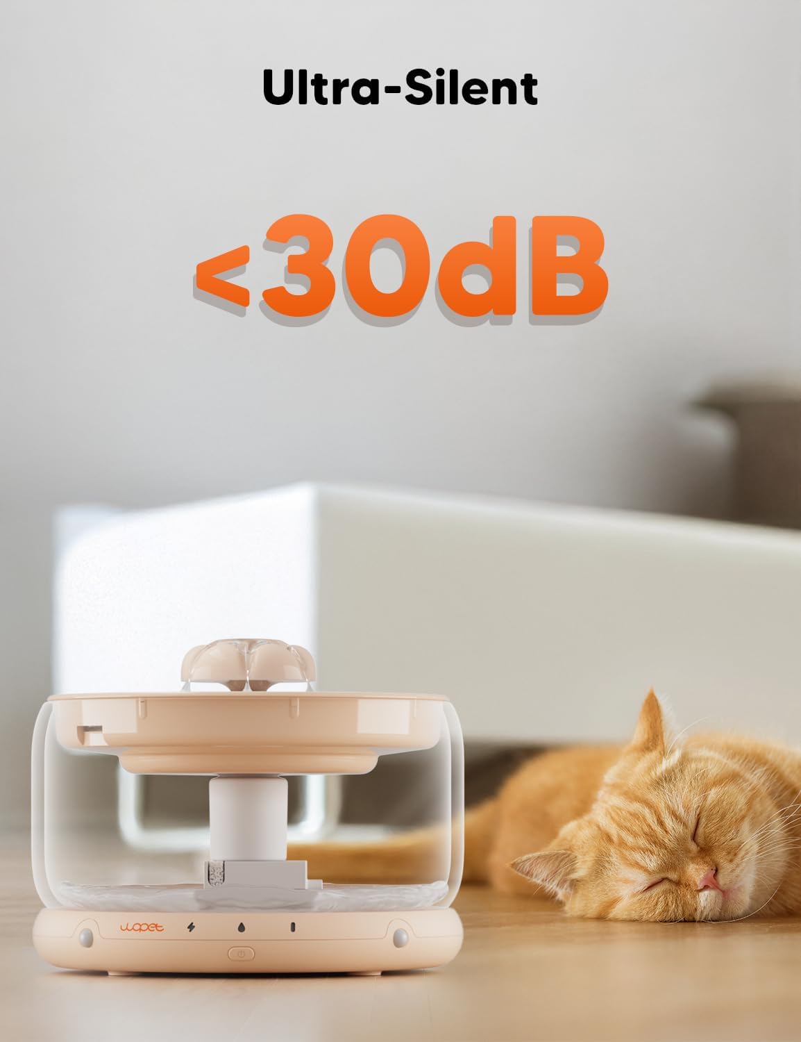 WOPET Wireless Cat Water Fountain Pump for W03 Ceramic Cat Fountain, Pet Fountain Pump Replacement
