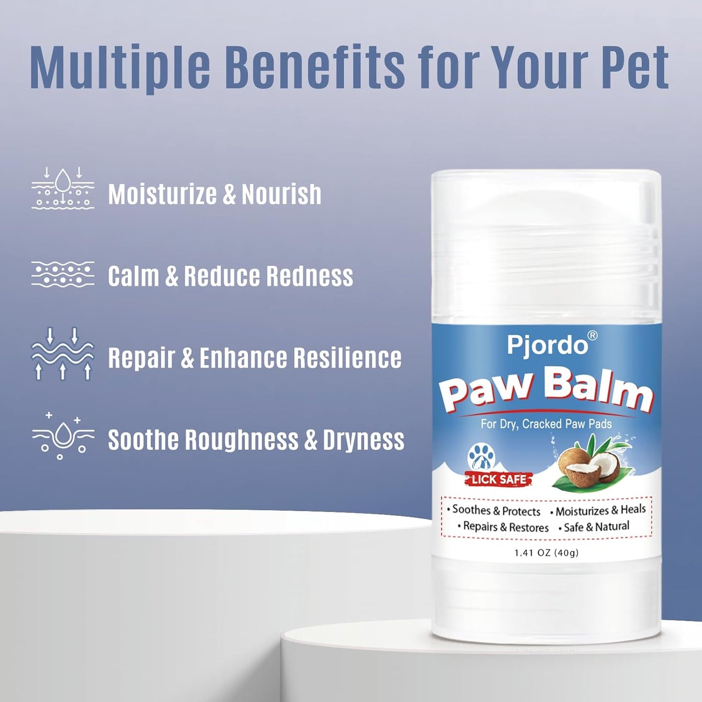 Dog & Cat Paw Trimmer with Pet Paw Balm, Low Noise Dog Face Trimmer with Led Light, 18mm-Blade Pet Hair Trimmer for Grooming Face, Rump, Eyes & Ears, Easy to Clean & Use