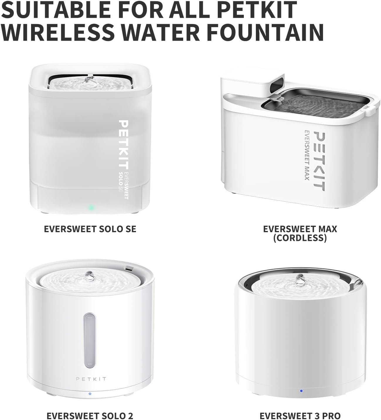 PETKIT Replaced Foam Filters for Eversweet Max/Eversweet 3 Pro/Solo 2/Solo SE Wireless Pump Pet Water Fountain,15 Pieces/Pack,Replacement Pump Filter