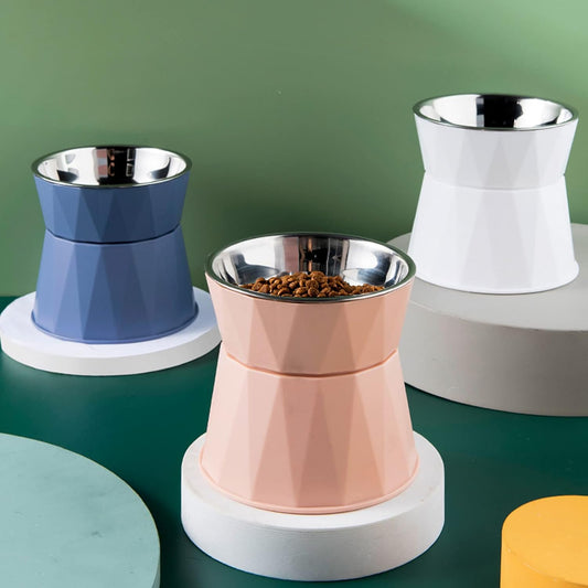 Dog Bowl Raised for Cat Food Water Bowls with Detachable Elevated Stand Pet Stainless Steel Feeder Bowl