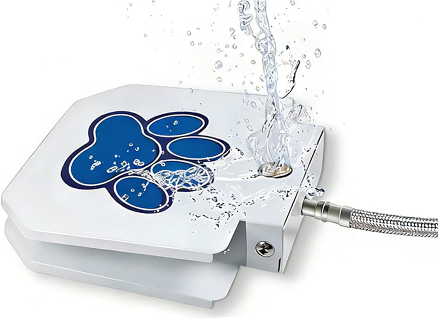 Dog Water Fountain Step On, Outdoor Dog Water Sprinkler for Large Dogs, with Upgrade Copper Valve Set & Stainless Steel Hose, Easy to Use, Fresh Water to Drink
