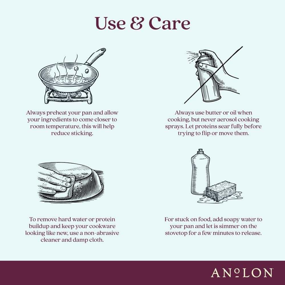 Anolon Nouvelle Stainless Steel Cookware Pots and Pans Set, 10 Piece
