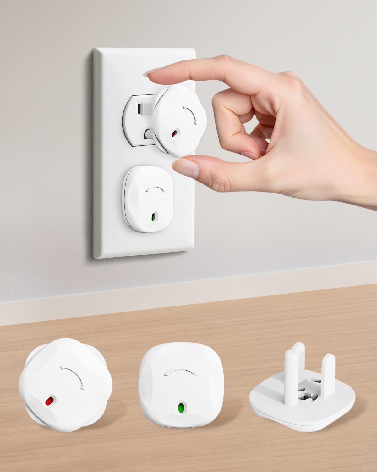 Outlet Covers Baby Proofing - 40 Pack Plug Covers Baby Proofing with Unique Rotating Design, Outlet Plug Covers to Prevent Electrical Shock, for US 3-Prong, Home, Office, School, White