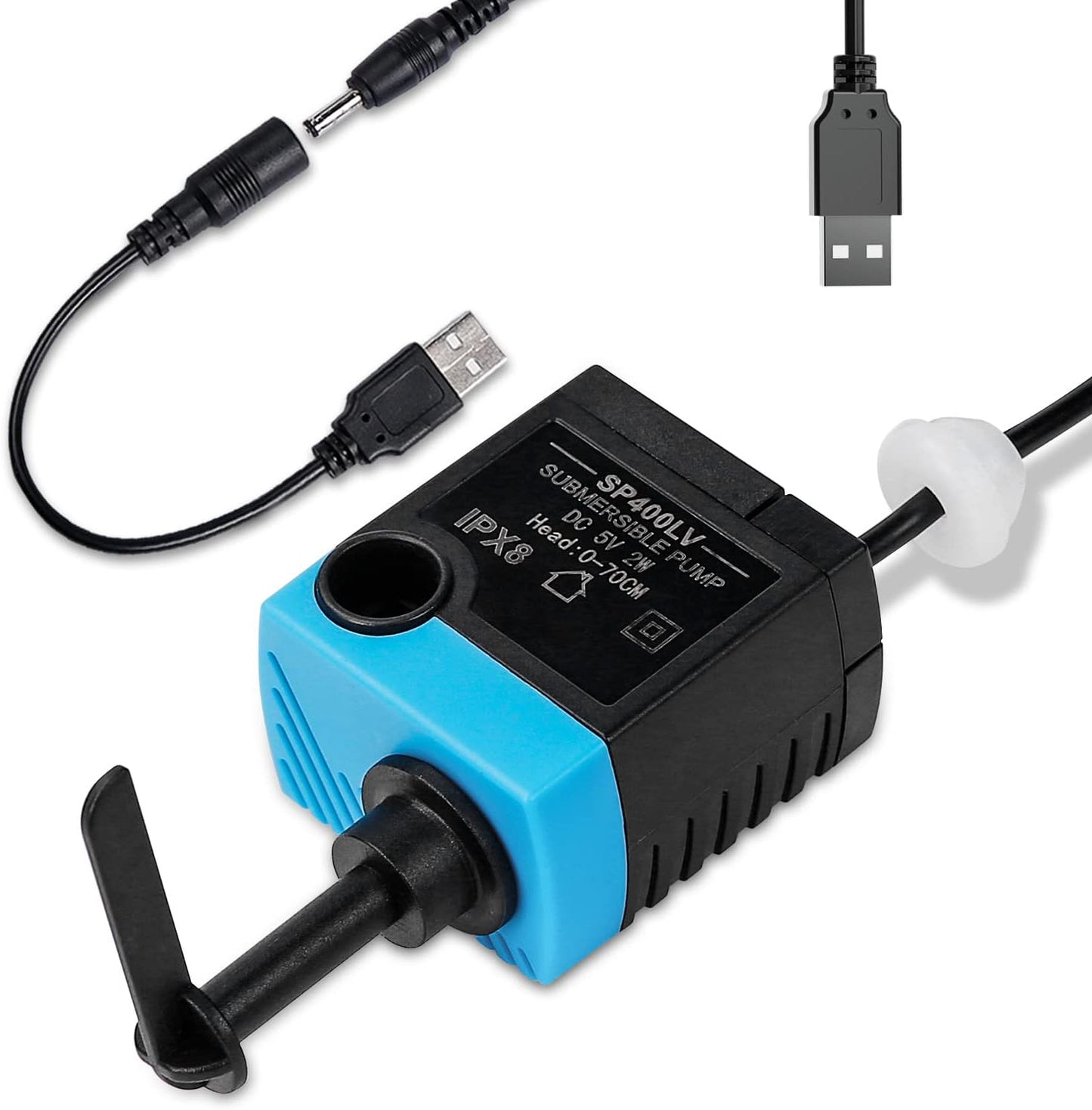 SP-400LV Cat and Dog Water Fountain Pump with Grommet,USB Replacement Pump for Original Mini Pet Fountain