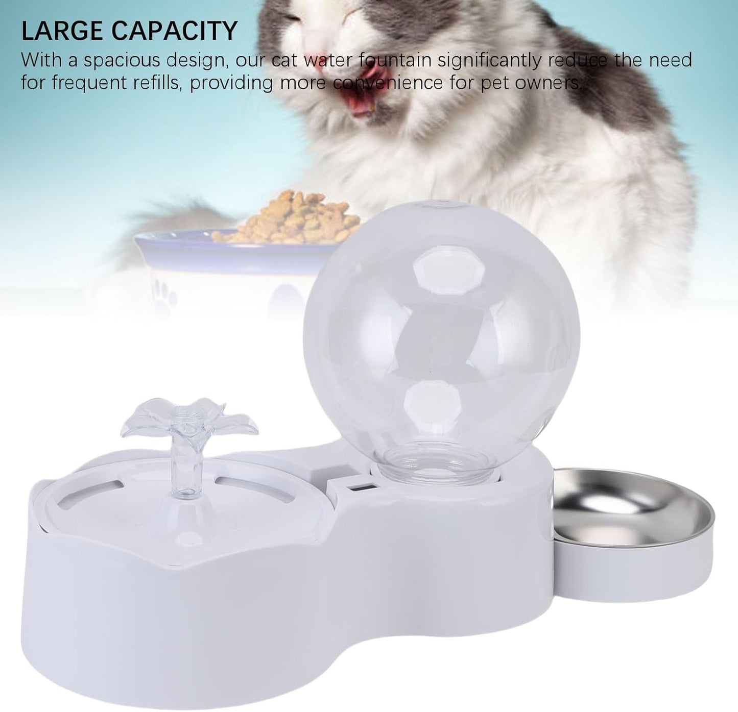 Luqeeg Water Fountain Food Feeder Smart Circulation Ensures Clean Cat Dog Food Feeder with Large Capacity Practical Filter Design Removes Impurities from Water for Cats Dogs Pets