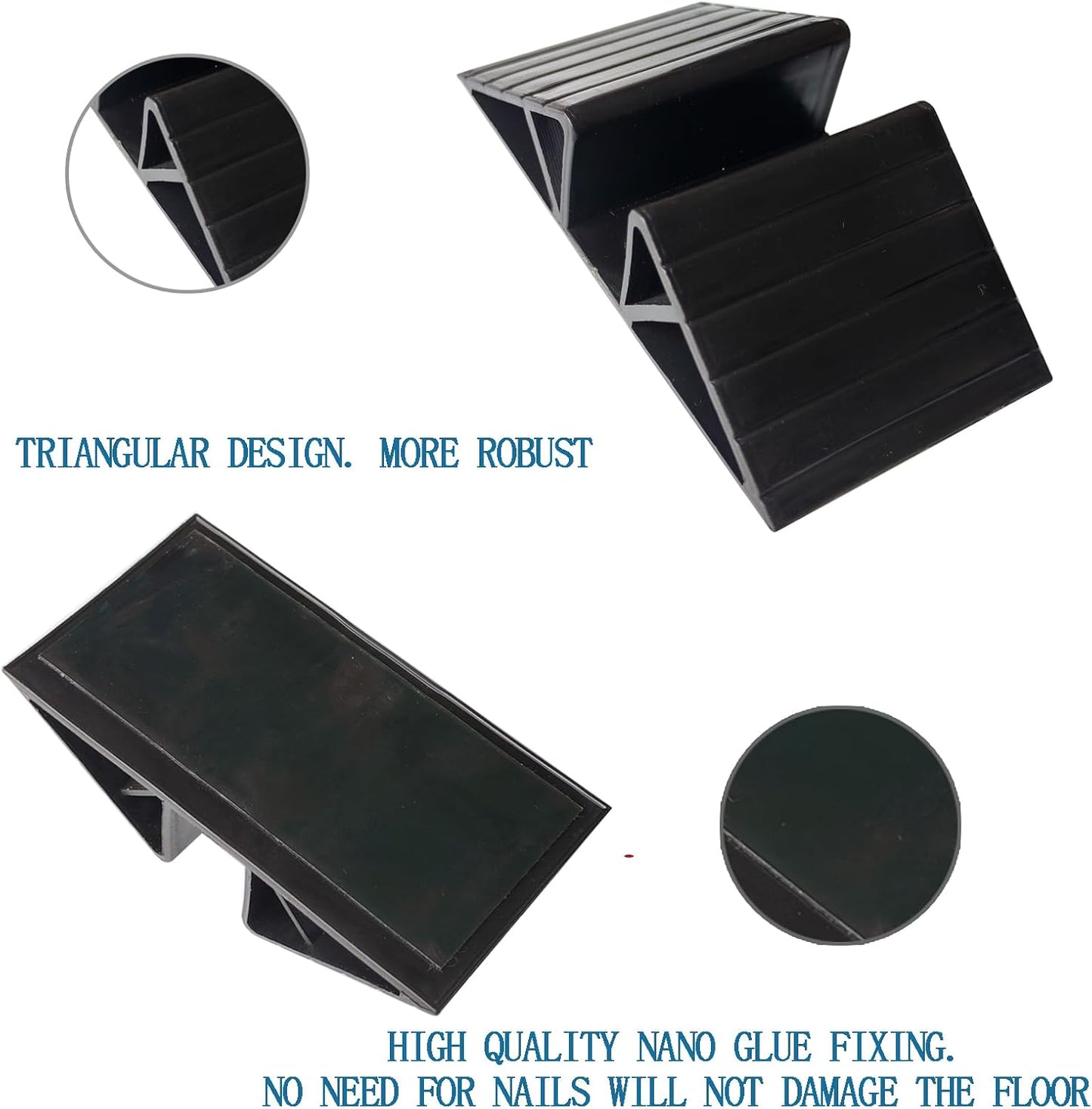 pet Dog gate Support feet - Triangle Fence Reinforcement Fittings，Plastic Free Standing Dog Gate Fence Panel，Suitable for configuring Dog Gates, Dog Fences (Matte Black)