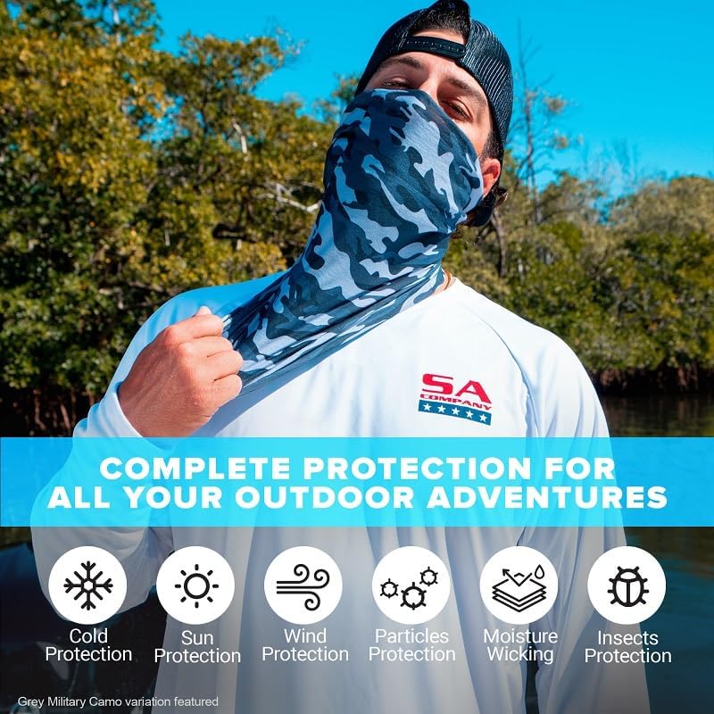 S A Company 5-Pack UV Face Shield | UV 30+ Multipurpose Neck Gaiter Balaclava for Adults | Multiple Color Packs