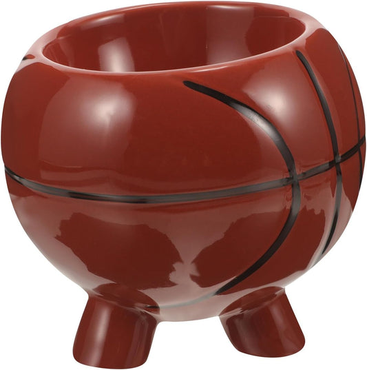 Milisten Ceramic Pet Bowl Dog Food Holder Sports Style Raised Feeder Bowl Basketball Design for Puppy and Dog Feeding
