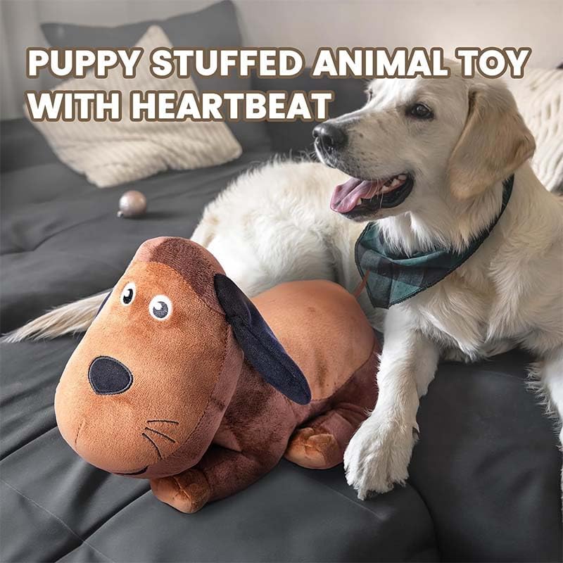Heartbeat Puppy Toy for Dogs and Cats, Heartbeat Stuffed Animals for Anxiety Relief, Newborn Puppies Sleep Aid Separation Anxiety