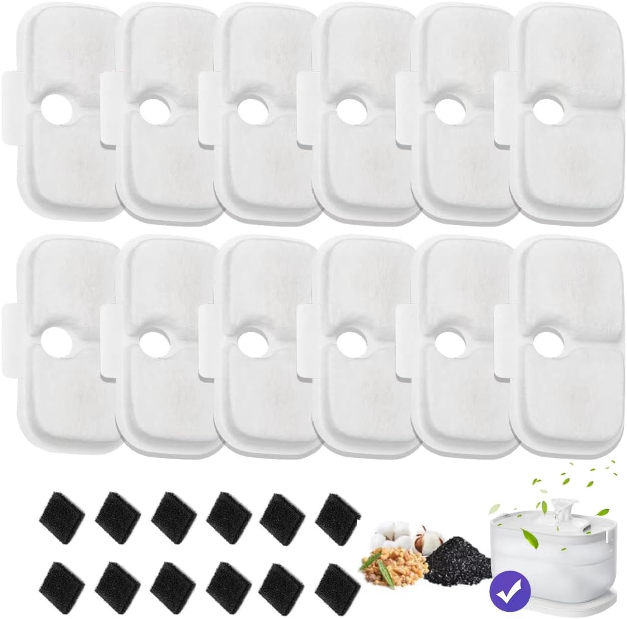 8 Cat Water Fountain Filter, Cat Water Fountain Filters Replacement for Petlibro Compatible with PLWF005 / PLWF105 / PLWF115 (8)