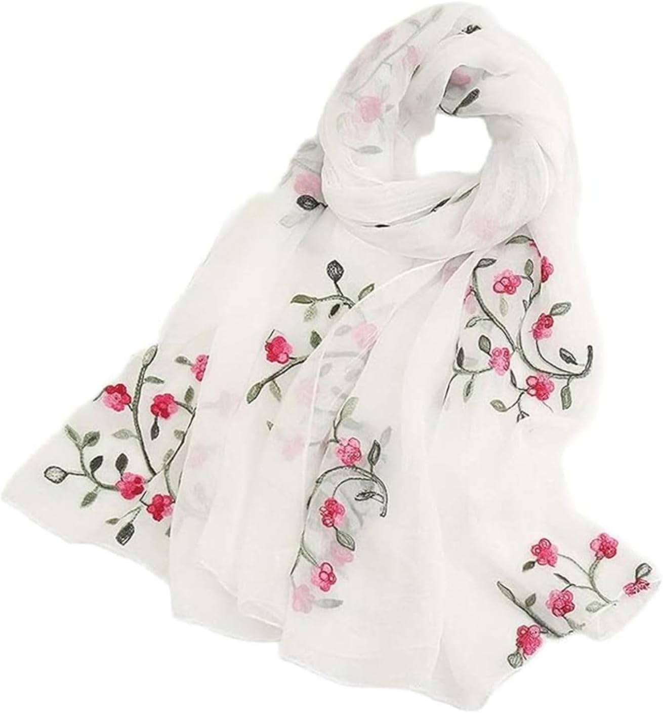 Tapp Collections Embroidery Chiffon Lightweight Fashion Summer Fall Scarf Wrap Shawl for Women
