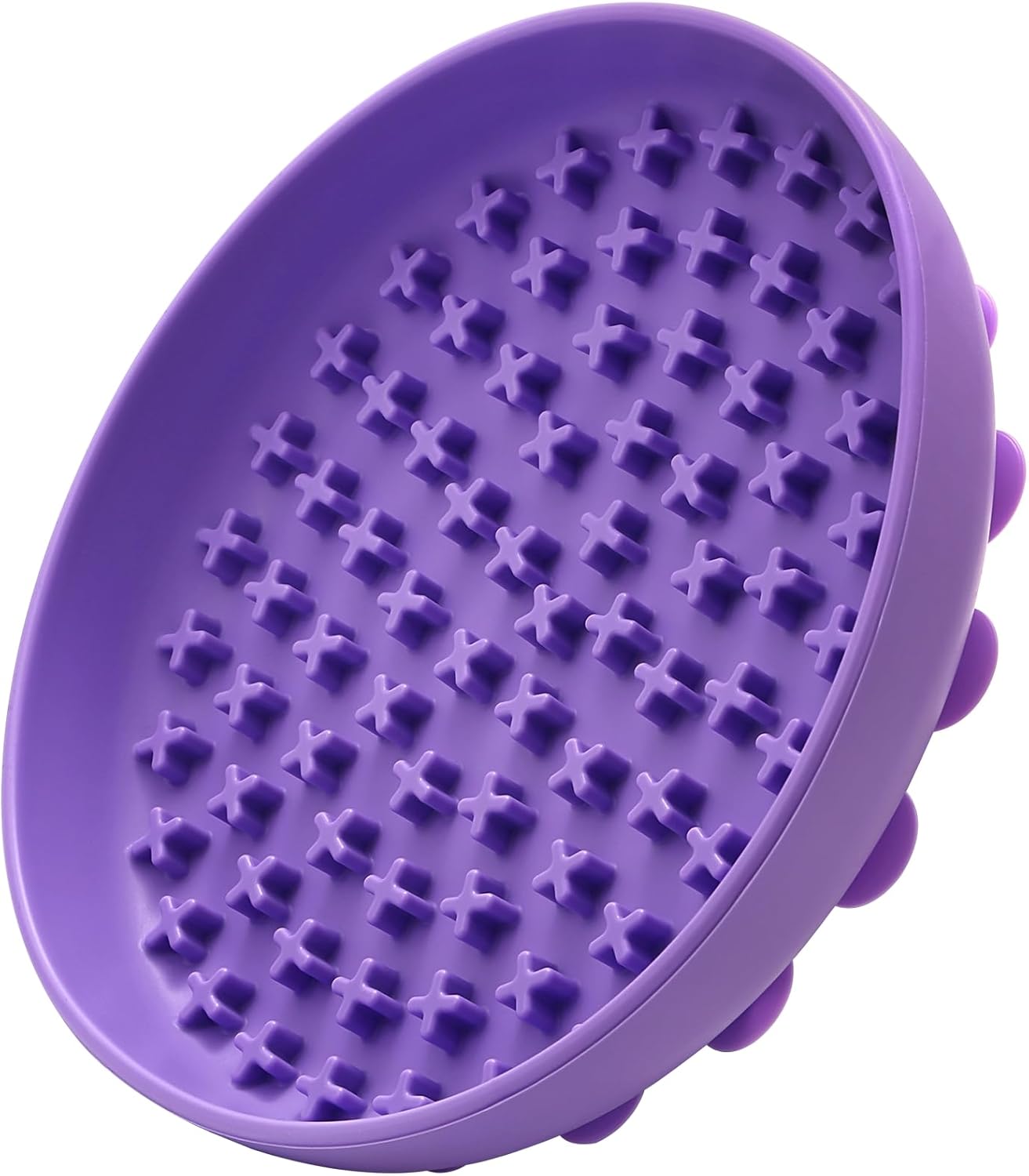 Slow Feeder,Cat Dog Help Slow Down Eating Speed Soft Silicone Rubber Cute Slow Feeder for Puppy/Cat/Dog (Purple, Small)