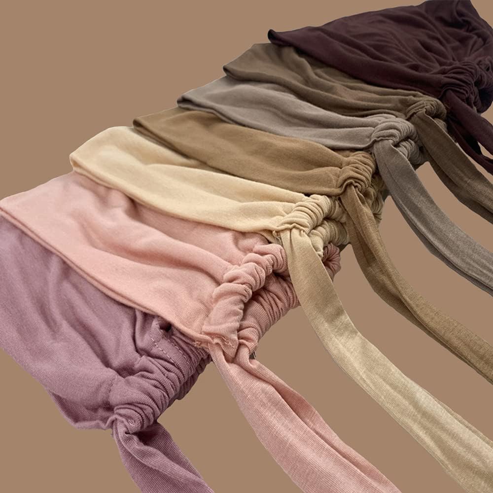 Women Under Scarf Hat Hijab Undercap Islamic Muslim Under Scarf Hijab Cap with Tie-Back Closure