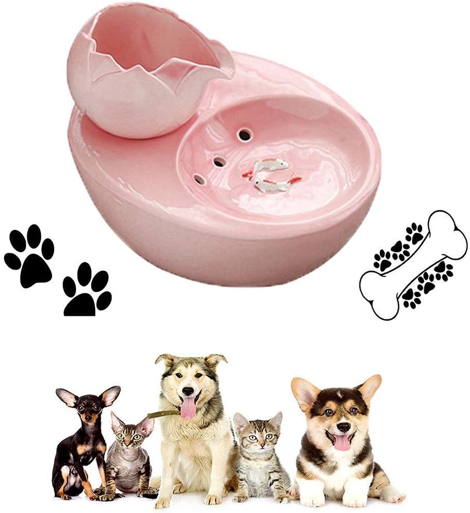 Cat Water Fountain - Ceramic Portable Pet Water Feeder Automatic Circulation Water Ultra-Quiet Pet Supplies (Color :)