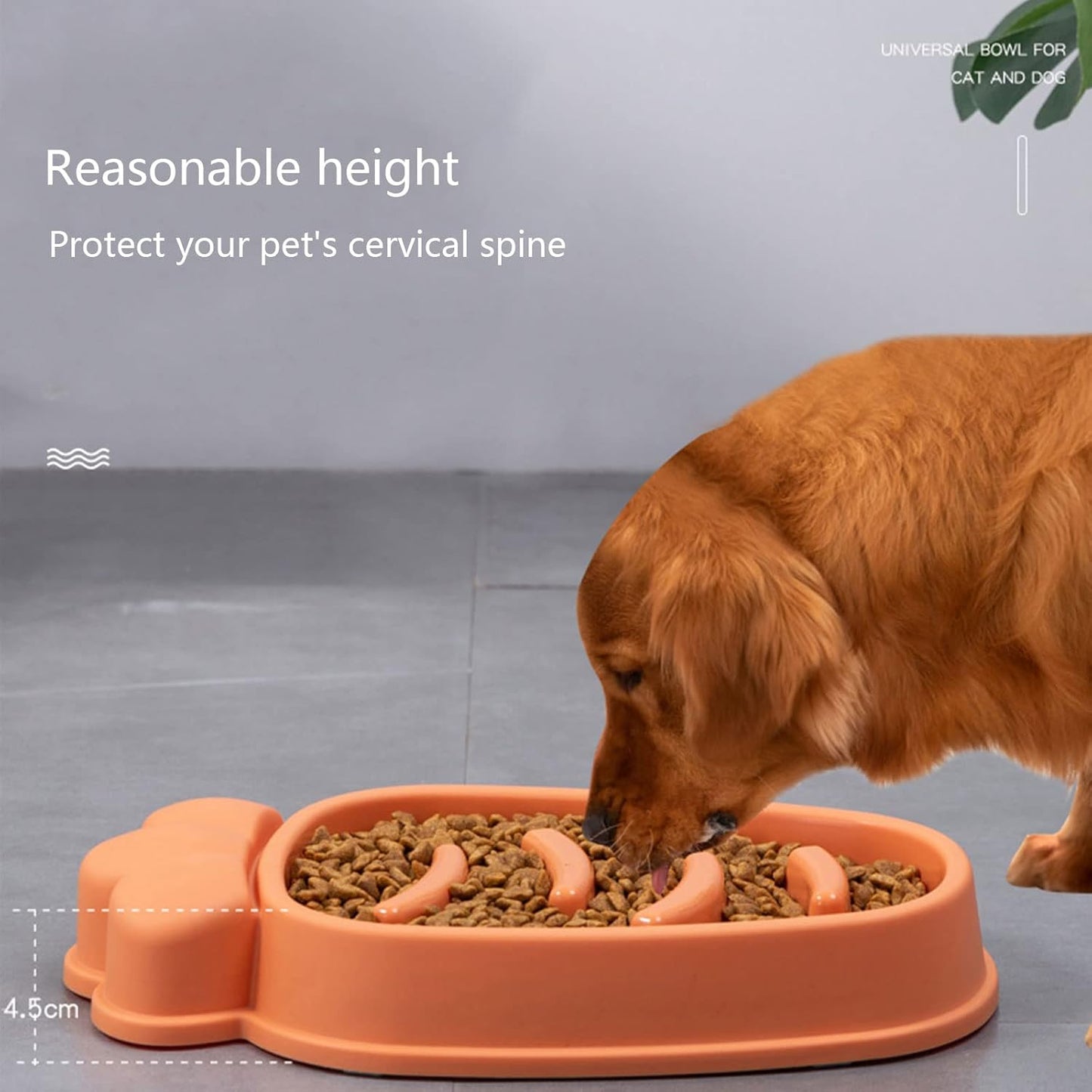 Slow Feeder Dog Bowls Fun Carrot Shape Puzzle Feeding Bowl Interactive Puppy Food Bowls Safe Skid Design
